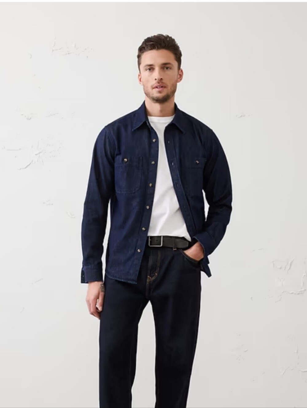 Banana Republic Men's Dark Blue Deim Long Sleeve